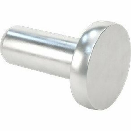 BSC PREFERRED Aluminum Flat Head Solid Rivets 1/4 Diameter for 0.5 Maximum Material Thickness, 100PK 97481A345